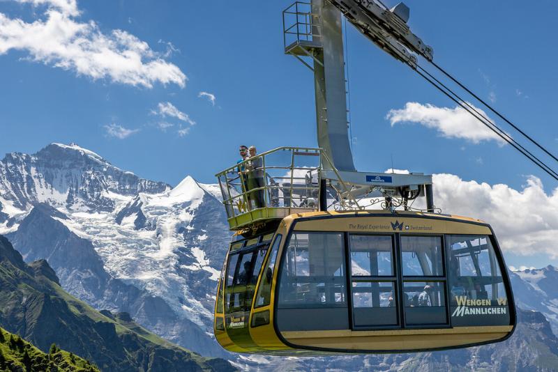 Open air viewing balcony on the Wengen-Mannlichen Cableway
