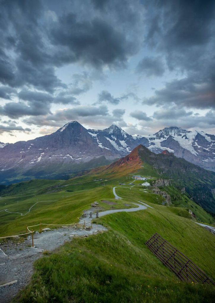 Hiking trail on the Swiss Alps