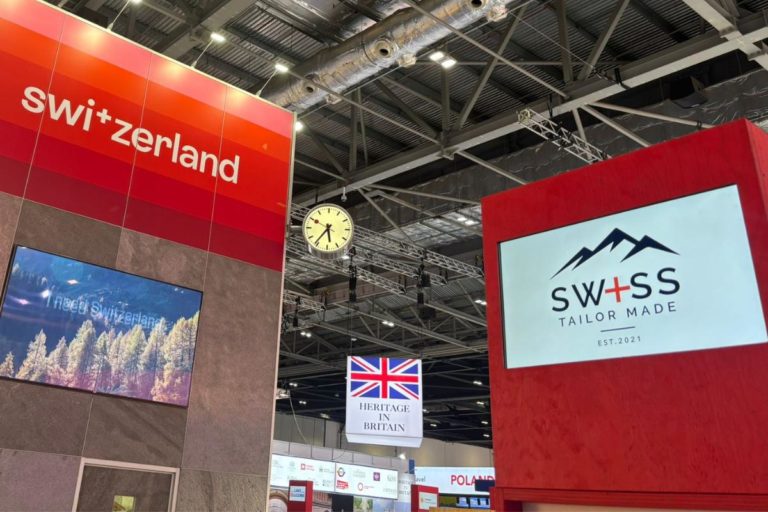 Swiss Tailor Made's booth on theSwitzerland Tourism stand at World Travel Market 2025