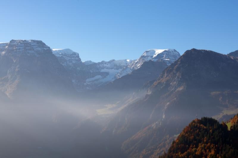 Misty mountain view