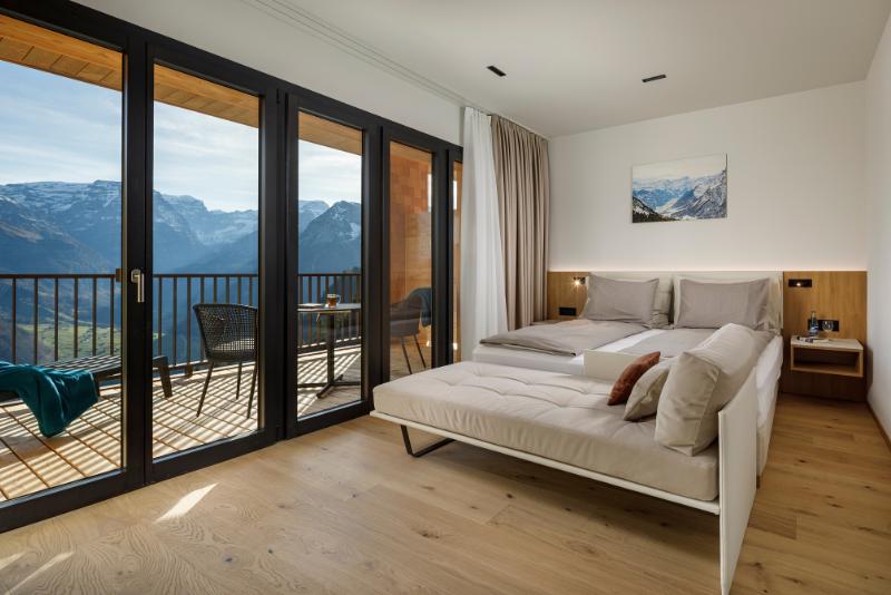 A rom at the Panorama Hotel overlooking mountain vistas