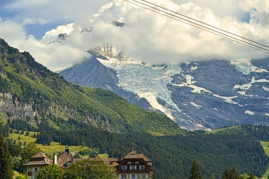 Glacier on the Jungfrau in Switzerland from Wengen