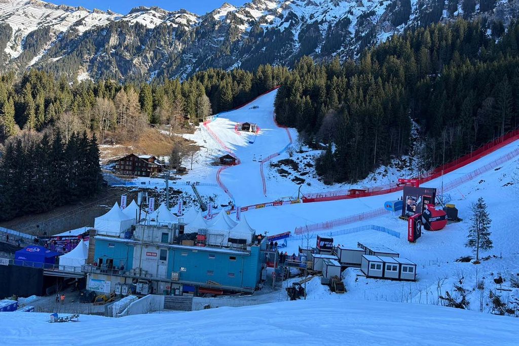 Lauberhorn World Cup ski race course in Wengen, Switzerland