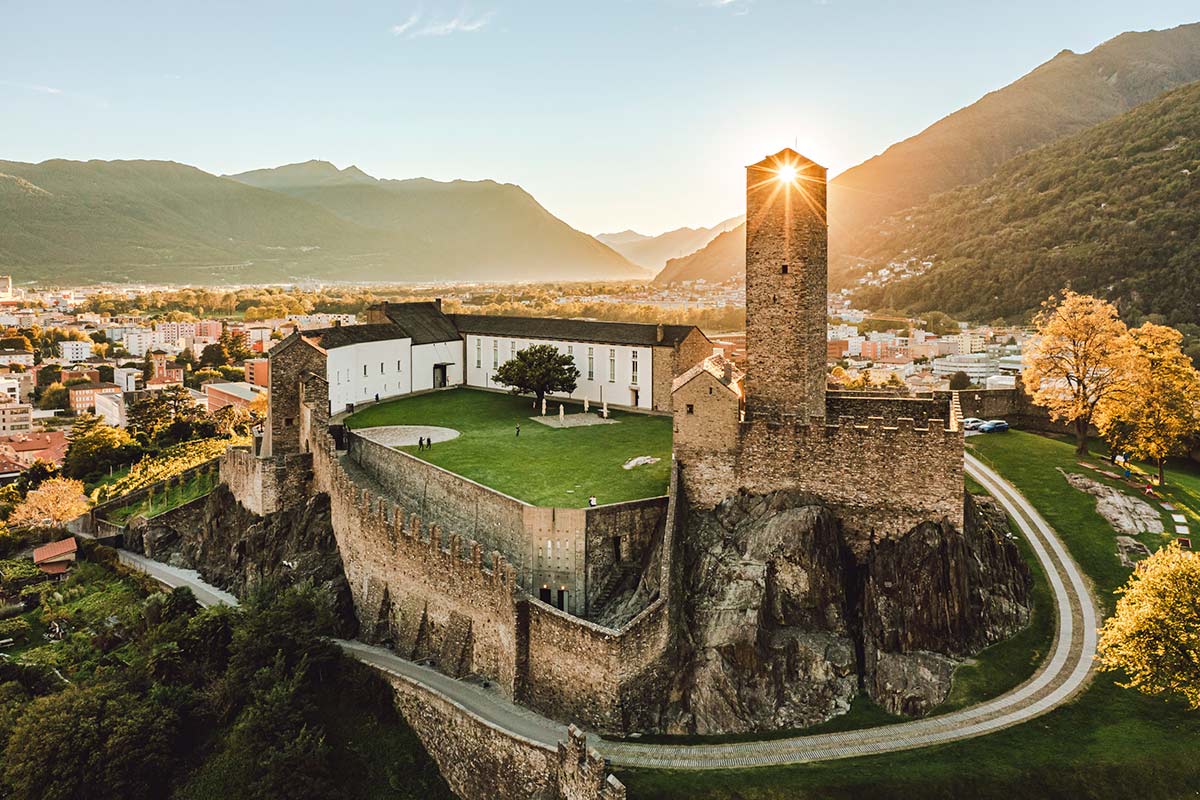 Three castles that make up the Fortress of Bellinzona